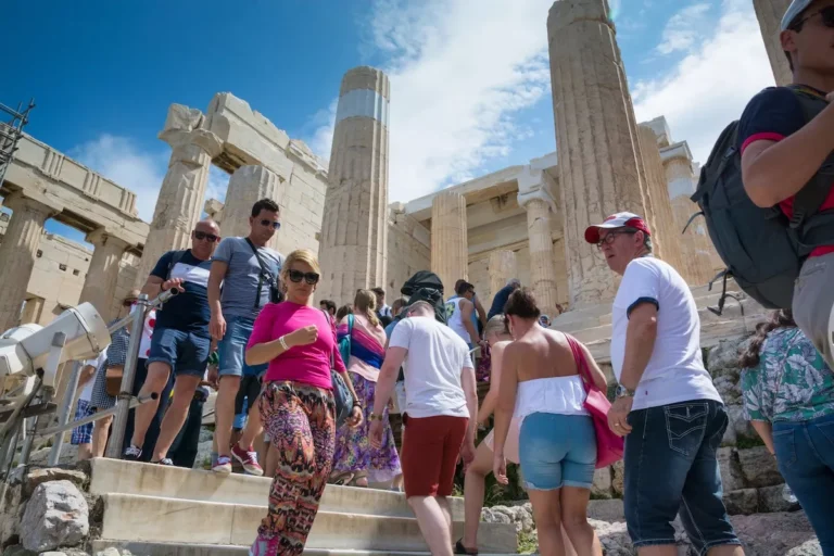 Tourists in Greece Athens