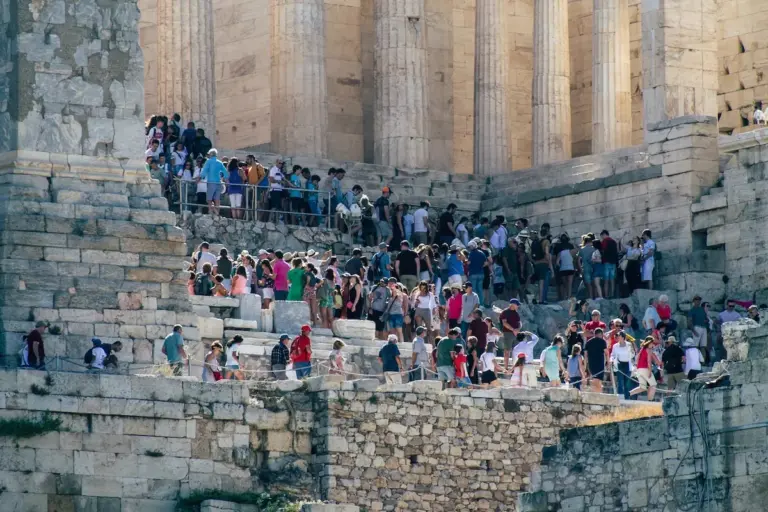 Tourists in Greece